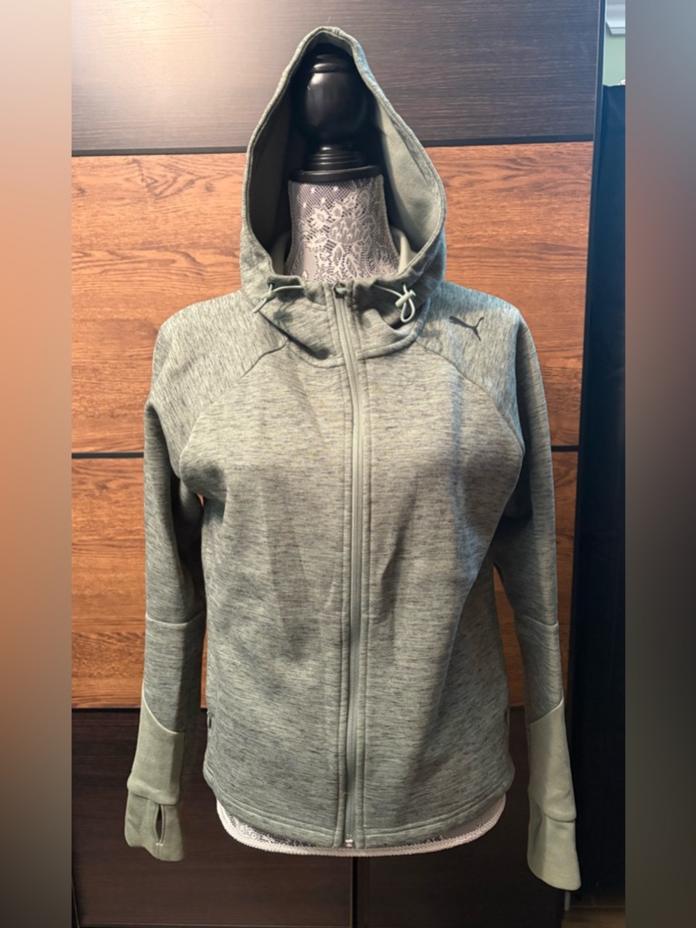 PUMA green hoodie size M